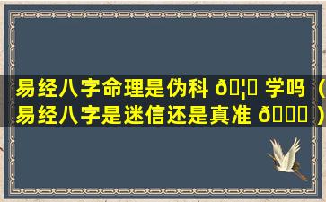 易经八字命理是伪科 🦈 学吗（易经八字是迷信还是真准 🐘 ）